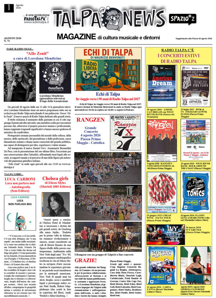 Talpanews Agosto 2026 - pagina 1